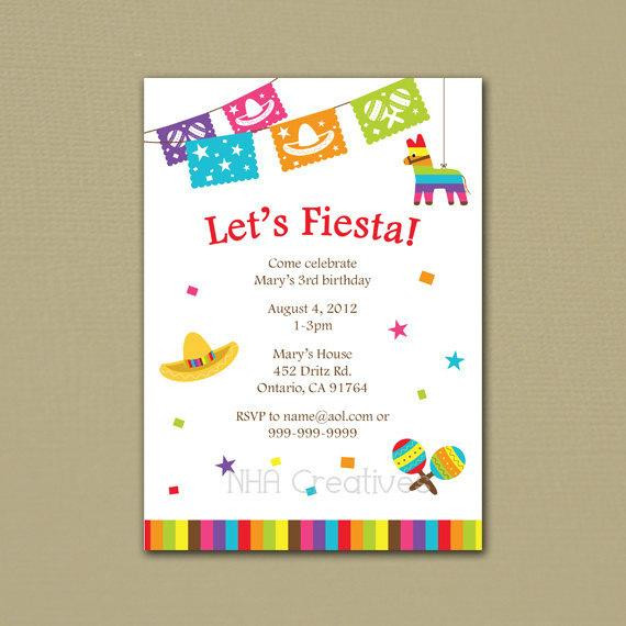 Customizable Birthday Invitations
 Fiesta Birthday Invitation Personalized DIY Printable