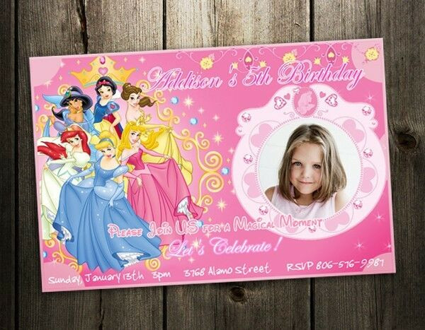 Customizable Birthday Invitations
 DISNEY PRINCESS BIRTHDAY PARTY INVITATION photo CARD