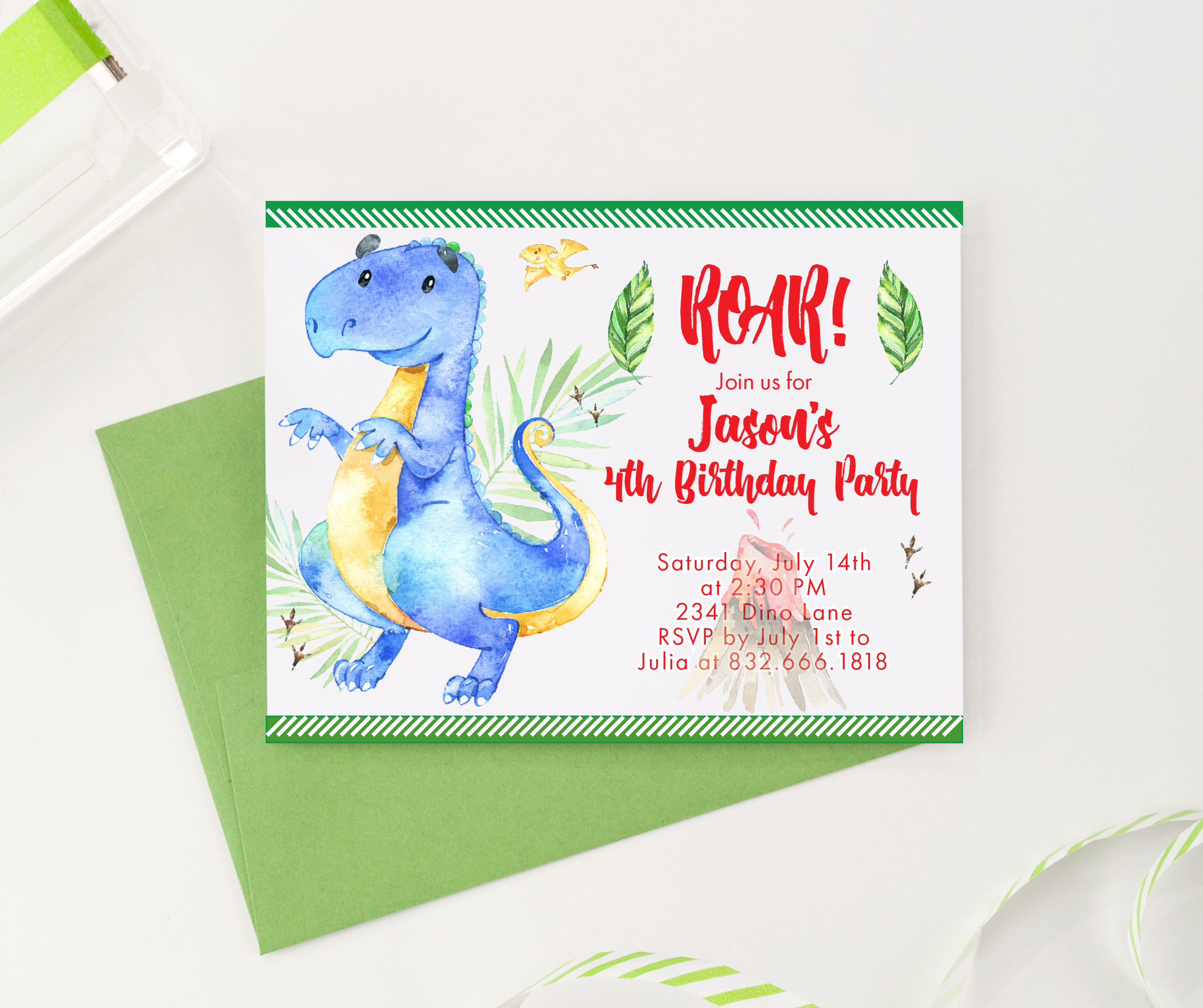 Customizable Birthday Invitations
 Personalized Dinosaur Birthday Invitation Birthday