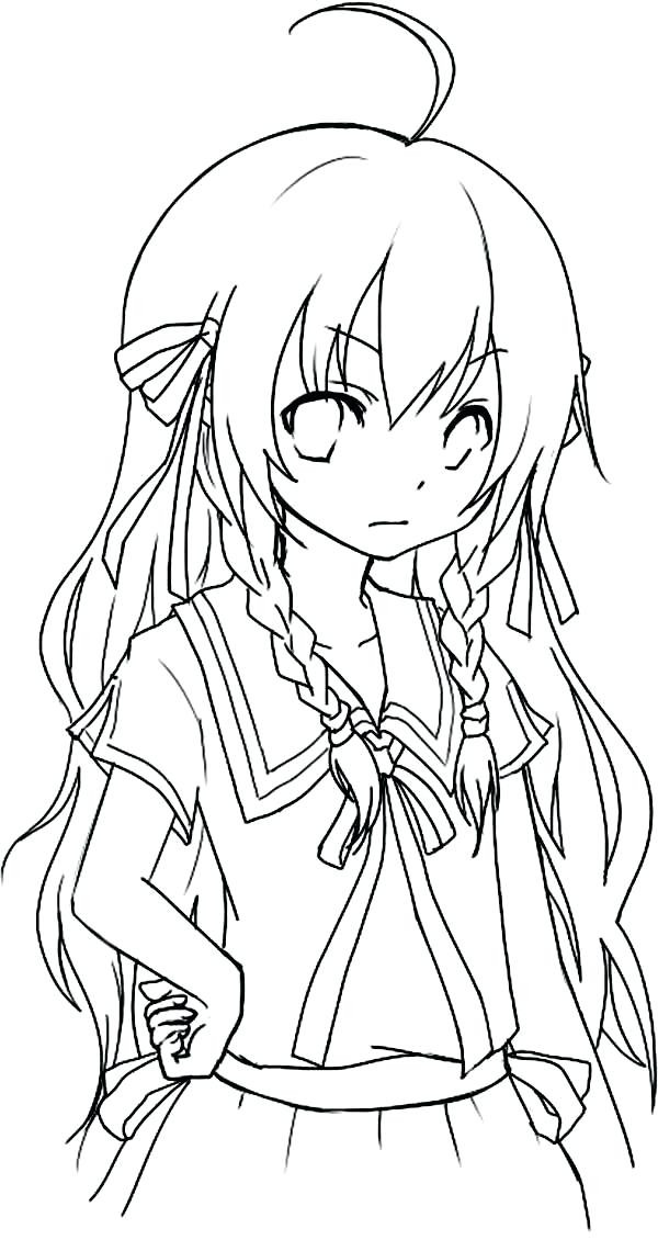 Cute Anime Girls Coloring Pages
 Anime Wolf Girl Coloring Pages at GetColorings