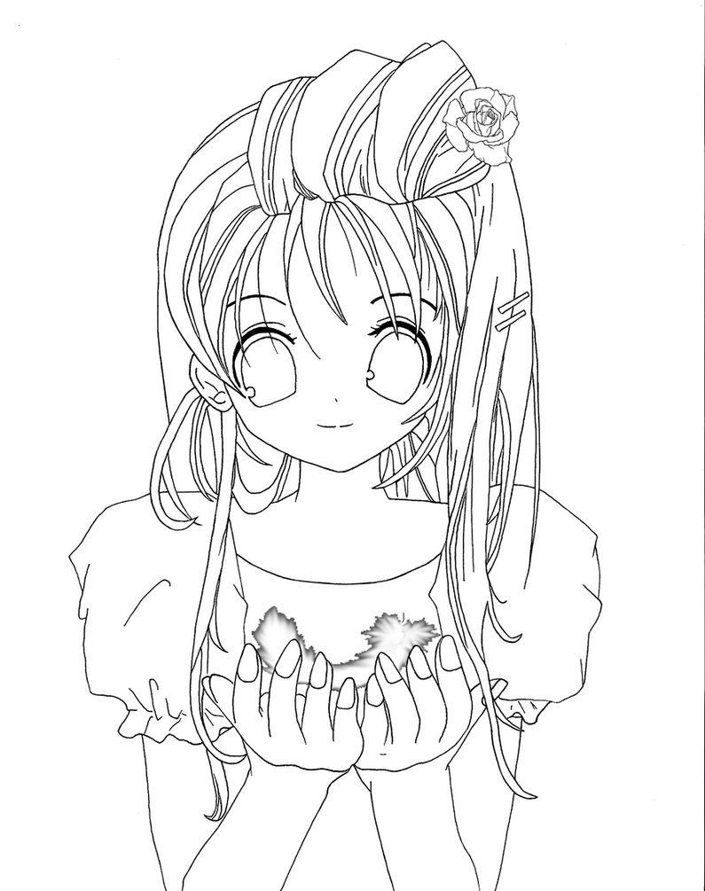 Cute Anime Girls Coloring Pages
 Cute Anime Face Girls Coloring Pages Coloring Home