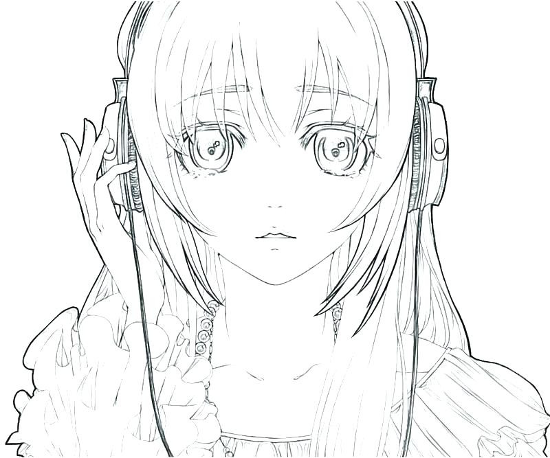 Cute Anime Girls Coloring Pages
 Sad Anime Girl Drawing at GetDrawings