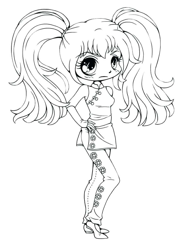 Cute Anime Girls Coloring Pages
 Cute Girl Coloring Pages Print at GetDrawings