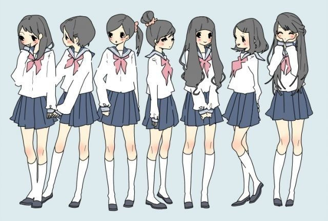 Cute Anime Hairstyles For School
 Cute anime girls 선 간결함 Pinterest