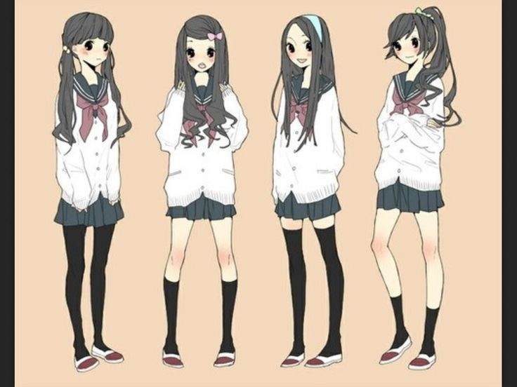 Cute Anime Hairstyles For School
 Anime school girl CUTE DOODLE