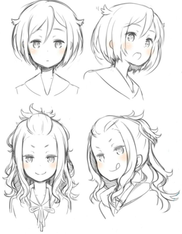 Cute Anime Hairstyles
 Girl Hairstyles Pose Position Reference Anime Manga