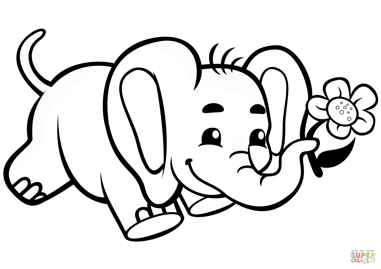 The top 21 Ideas About Cute Baby Elephant Coloring Pages   Home, Family ...