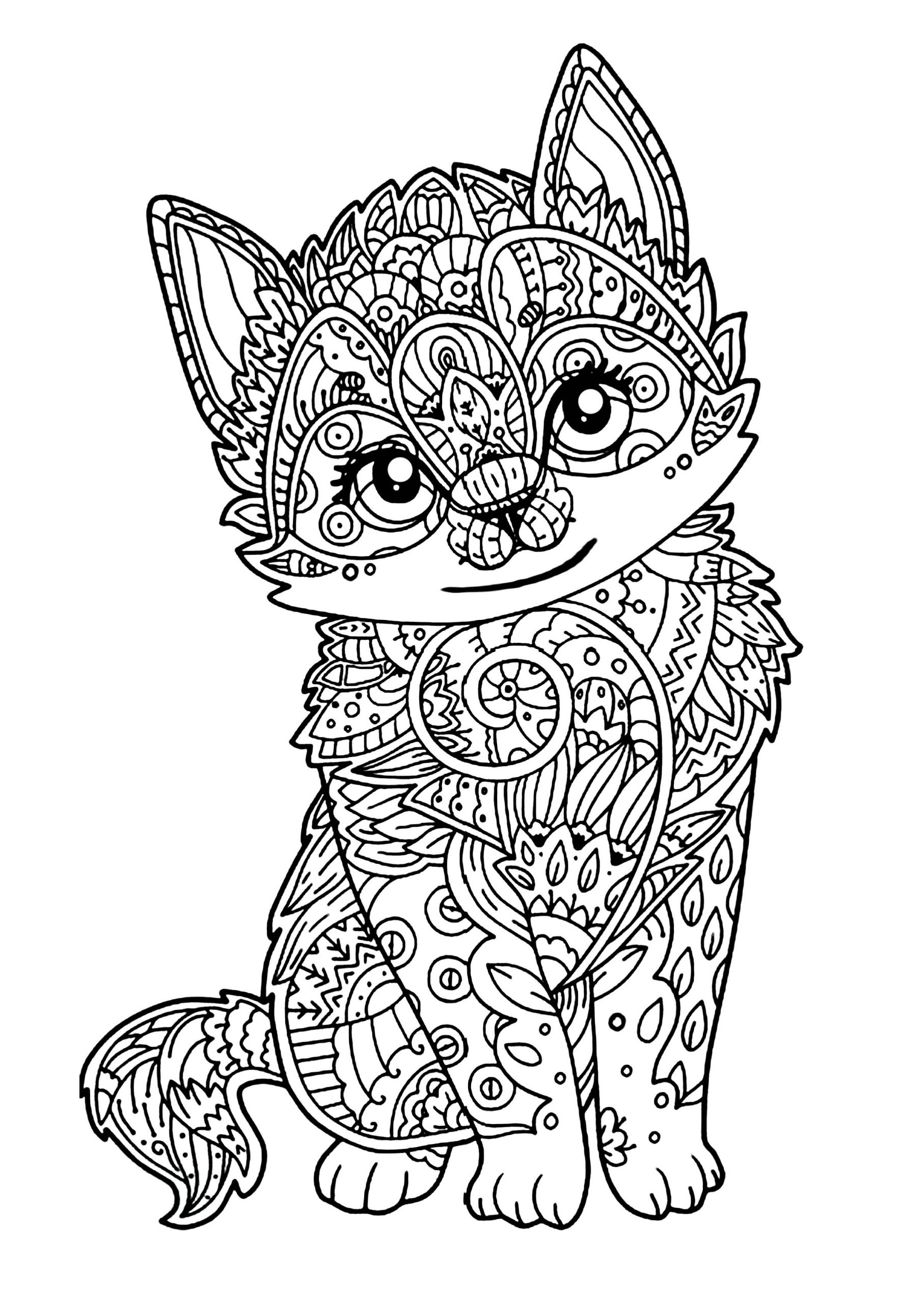 Cute Coloring Pages For Adults
 Cute kitten Cats Adult Coloring Pages