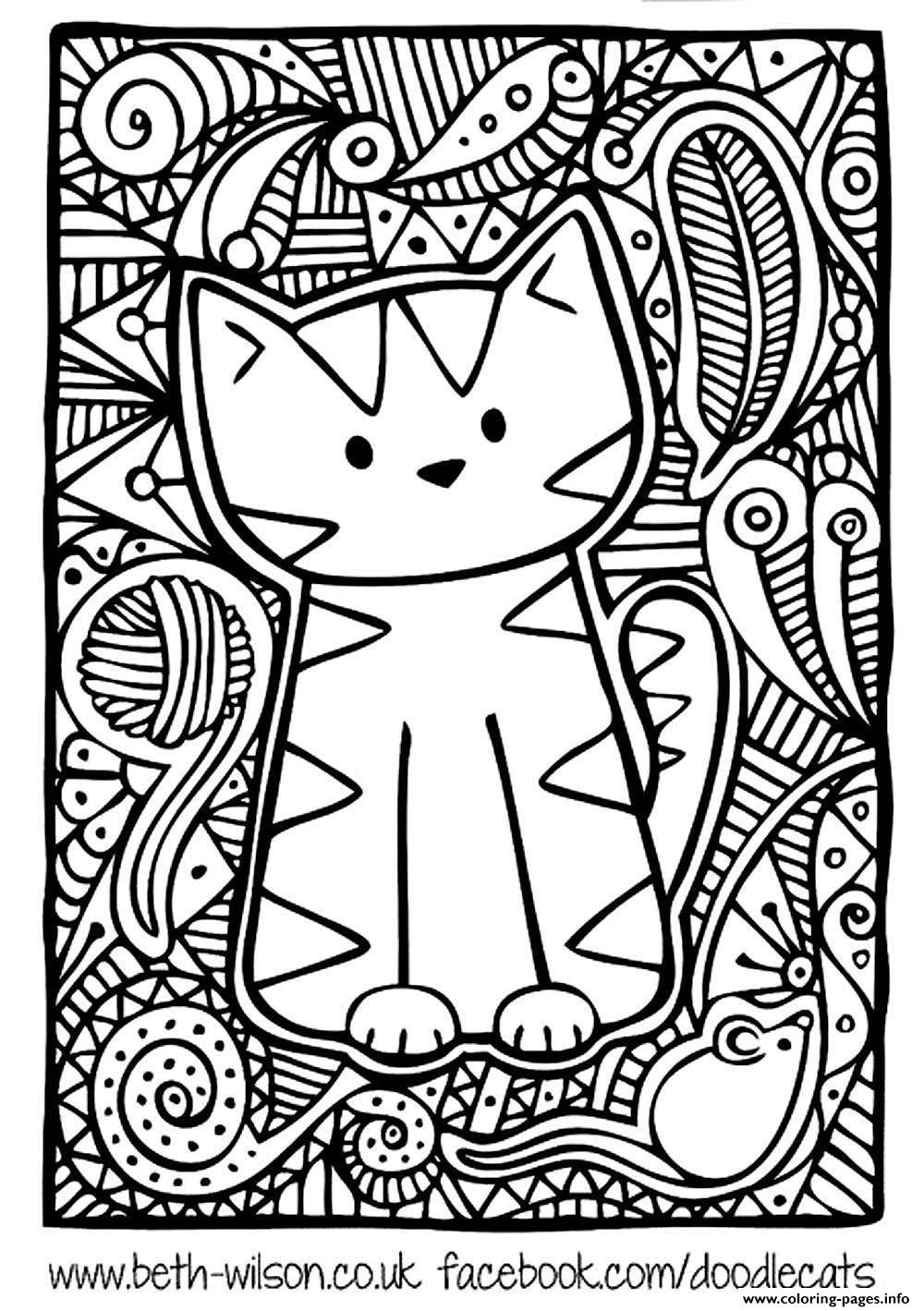 Cute Coloring Pages For Adults
 Adult Difficult Cute Cat Coloring Pages Printable