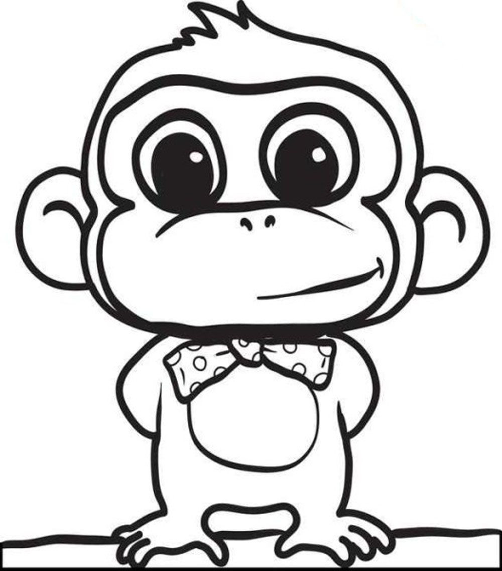 Cute Coloring Pages For Kids
 Cute Baby Monkey Coloring Pages Printables Coloring Home