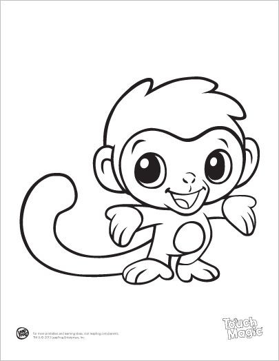 Cute Coloring Pages Of Baby Animals
 LeapFrog Printable Baby Animal Coloring Pages Monkey