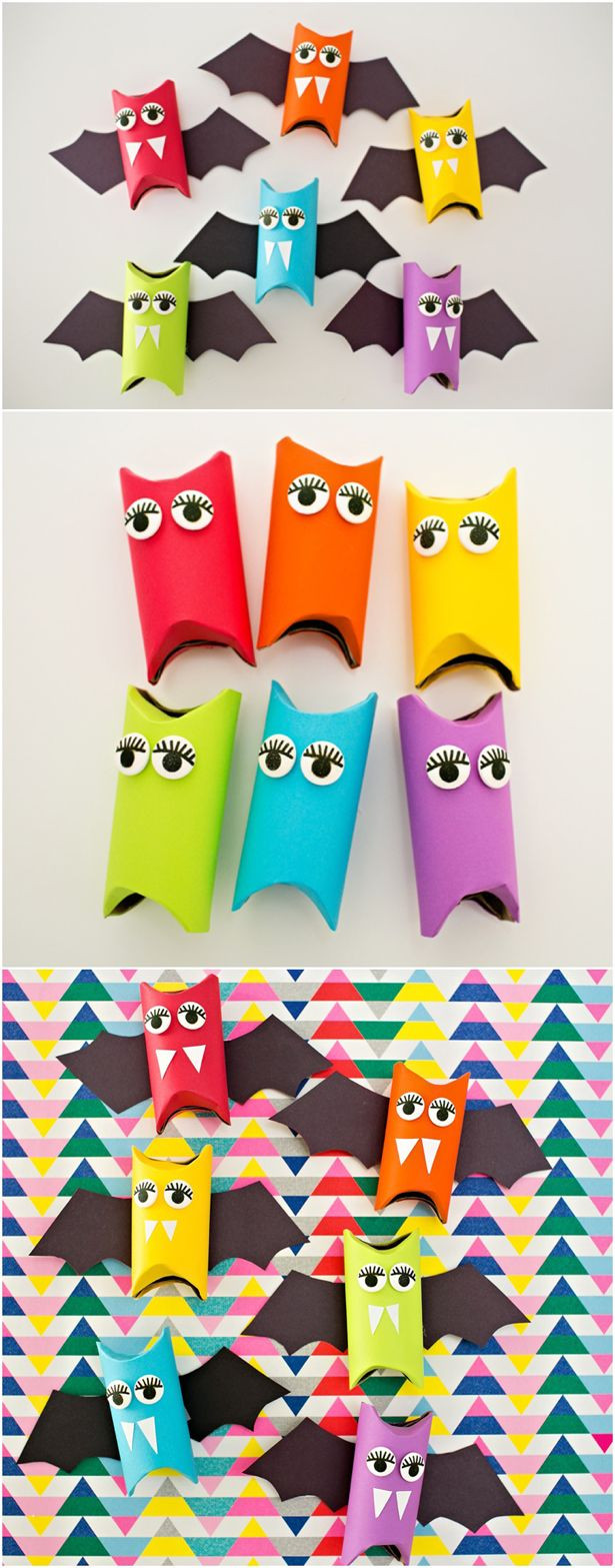 Cute Preschool Crafts
 RAINBOW PAPER TUBE BATS HALLOWEEN CRAFT FOR KIDS