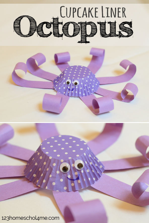 Cute Preschool Crafts
 Cupcake Liner Octopus Ocean Craft