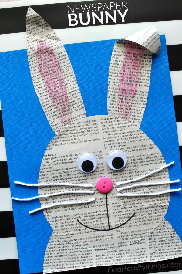 Cute Preschool Crafts
 Simple and Easy Newspaper Bunny Craft