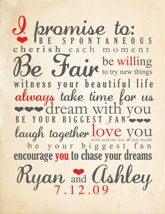 Cute Wedding Vows
 Romantic Wedding Vows Examples For Her and For image