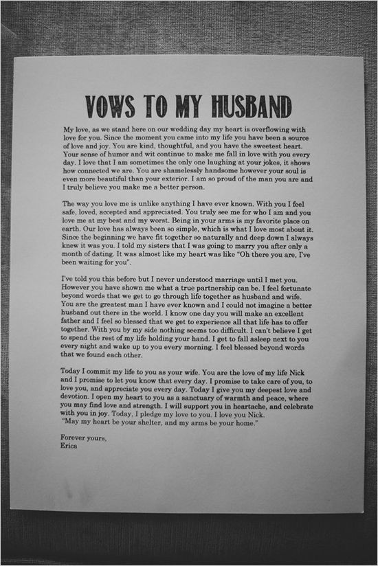 Cute Wedding Vows
 wedding vows to husband best photos Page 3 of 5 Cute