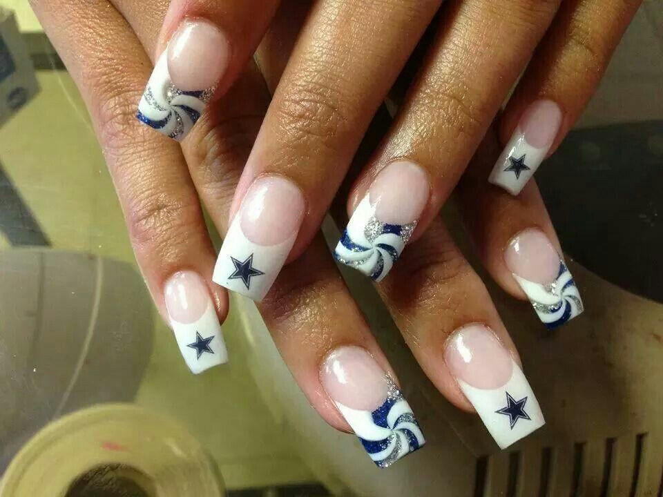 Dallas Cowboy Toe Nail Designs
 Dallas Cowboys nails Beauty nails Pinterest