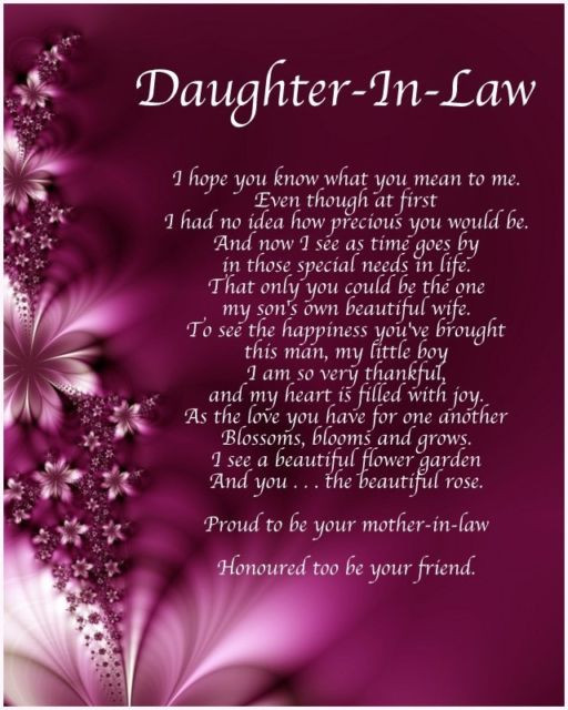 Daughter In Law Birthday Quotes
 Personalised Daughter in Law Poem Birthday Christmas