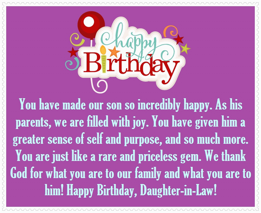 Daughter In Law Birthday Quotes
 Daughter In Law Birthday Cards Verses
