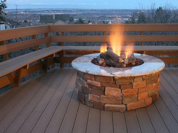 Deck With Fire Pit
 Modern patio decorating awesome DIY propane fire pit ideas