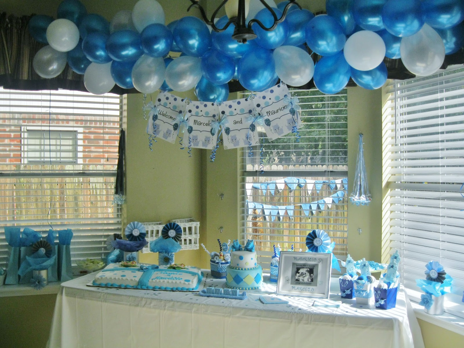 Decor For Baby Shower Boy
 PolkaDots & Monkeys Diaper Cakes Party Planner