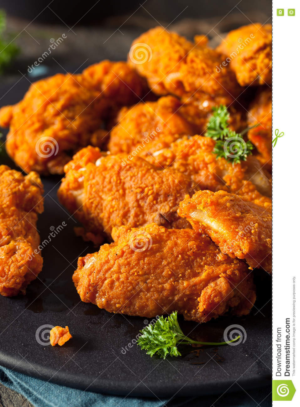 Deep Fried Breaded Chicken
 Spicy Deep Fried Breaded Chicken Wings Stock Image