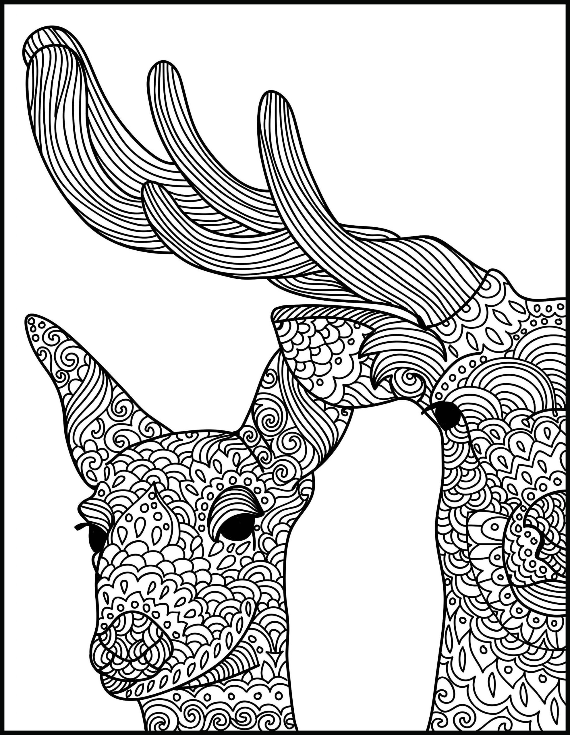 Deer Coloring Pages For Adults
 Animal Adult Coloring Page Deer Printable Coloring Page