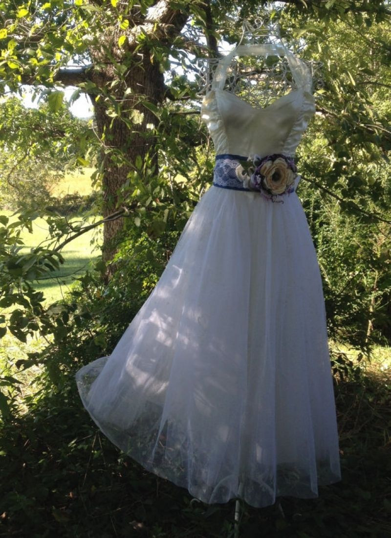 Denim Wedding Gowns
 Simply Denim And Lace Wedding Dress
