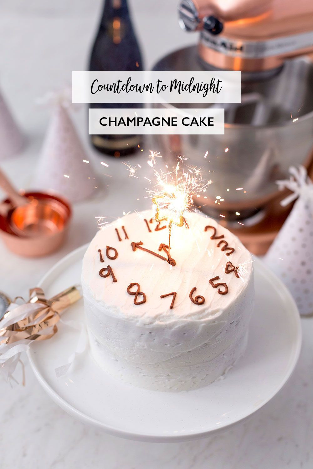 Desserts For New Year
 Countdown to Midnight Pound Cake with Champagne Frosting