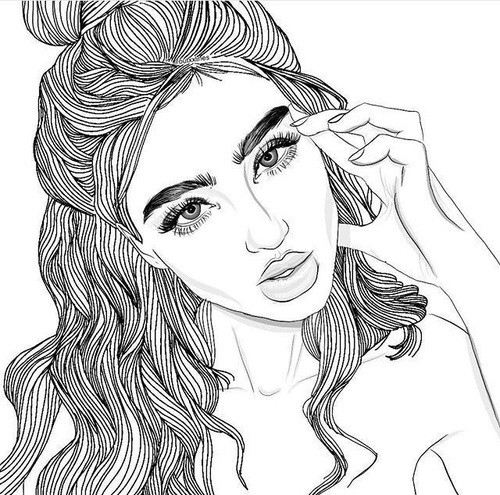 Detailed Coloring Pages For Teenage Girls
 rysunek dziewczyna dziewczyna tumblr obraz od