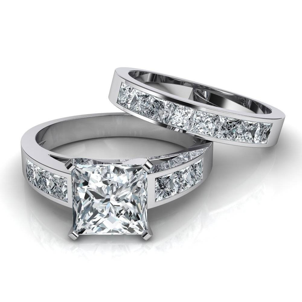 Diamond Cut Wedding Bands
 2019 Popular Princess Cut Diamond Wedding Rings Sets