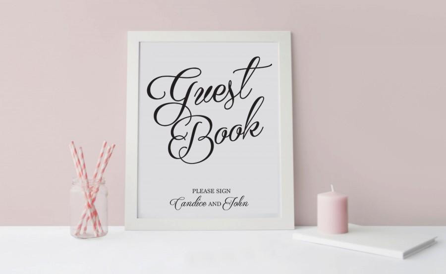 Digital Wedding Guest Book
 ELEGANT Guest Book Sign Wedding Reception Sign Digital