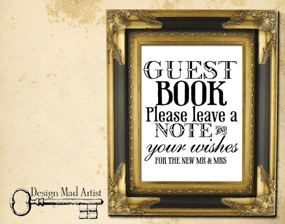 Digital Wedding Guest Book
 Wedding Guest Book Sign PRINTABLE DIY by DesignsbySoaringBird