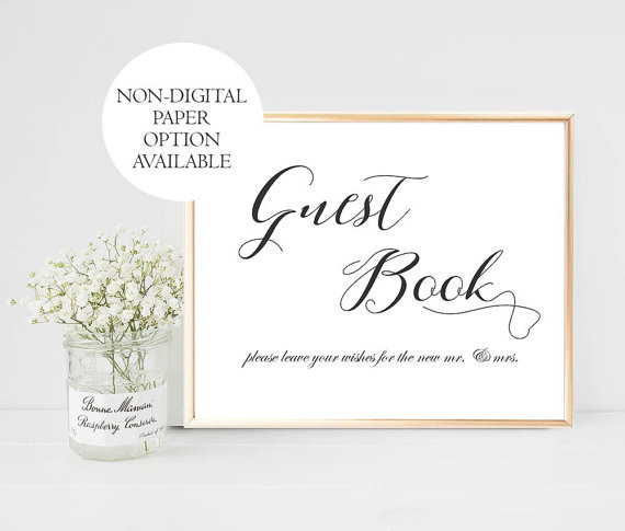 Digital Wedding Guest Book
 Printable Guest Book Wedding Sign Please Sign Our Guest