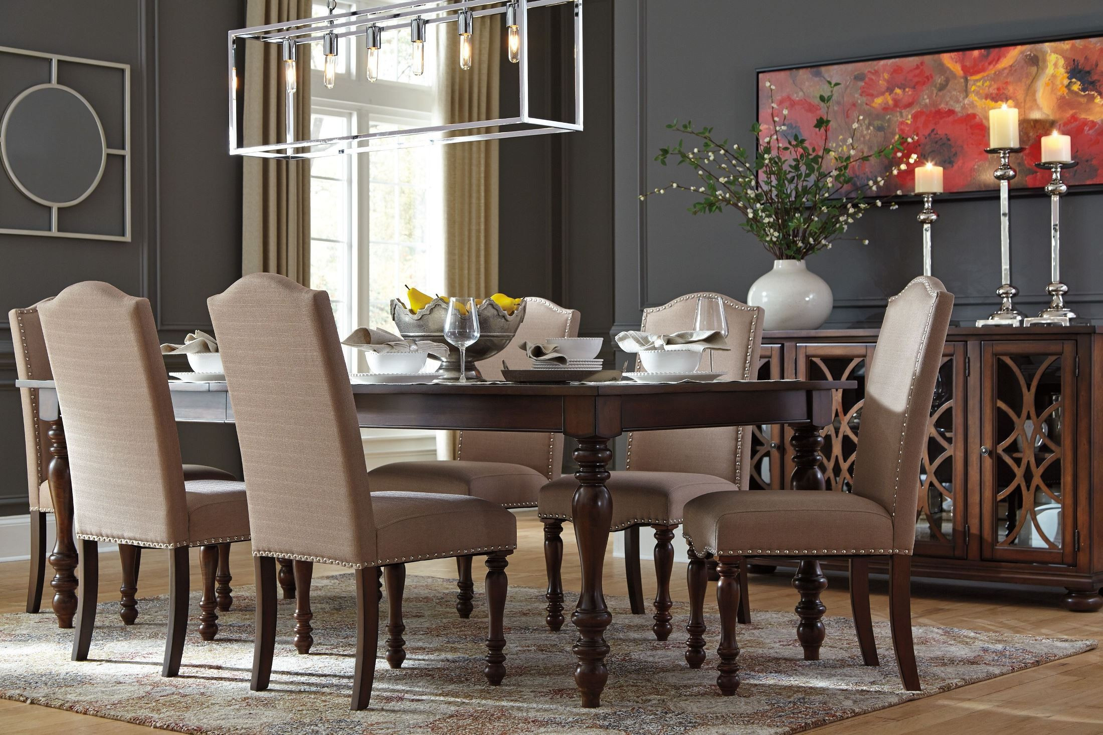 Dining Table In Living Room
 Baxenburg Brown Extendable Rectangular Dining Table from