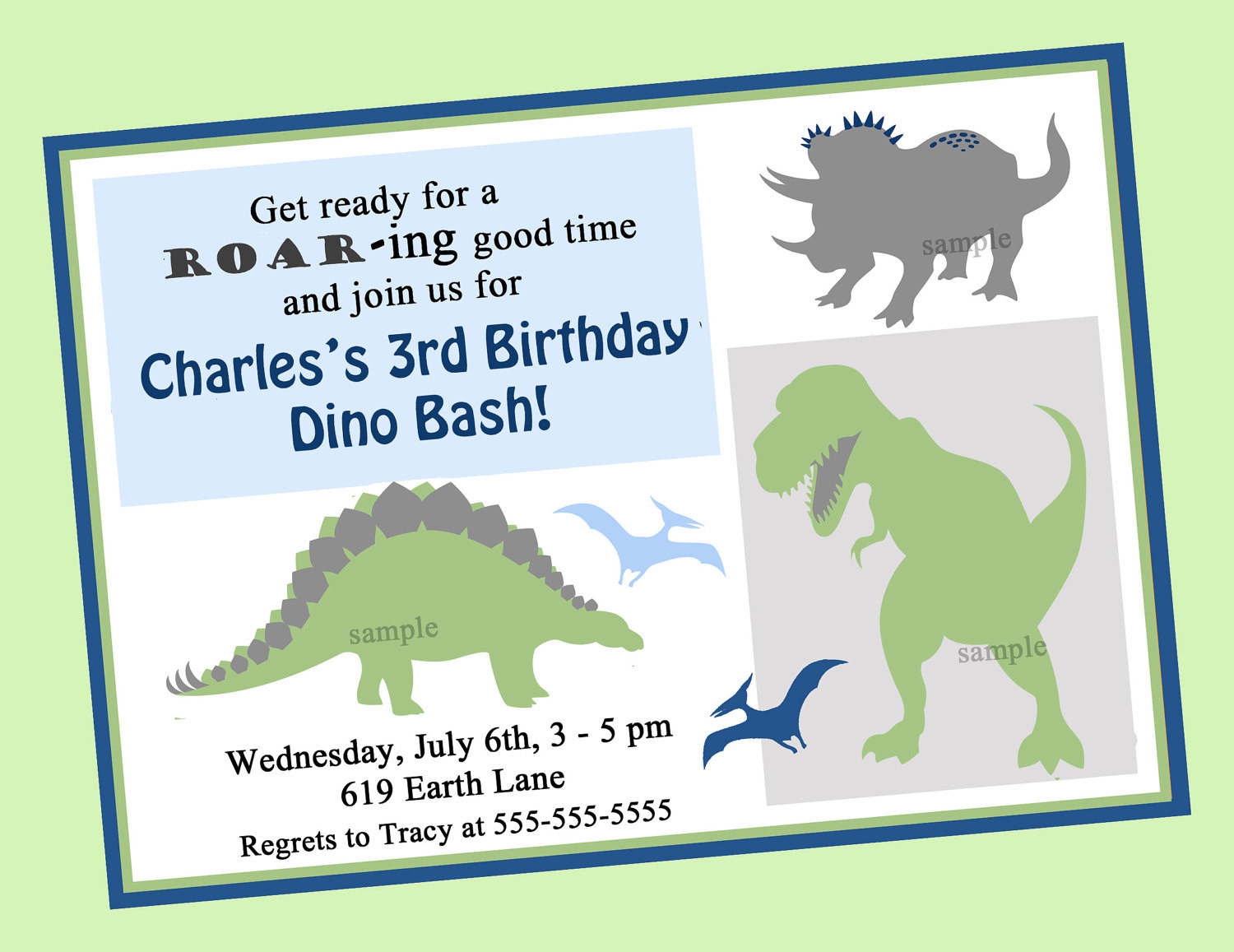 Dinosaur Birthday Party Invitations
 Dinosaur Birthday Invitation Printable or Printed with FREE
