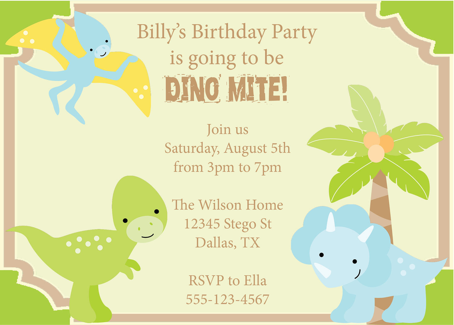 Dinosaur Birthday Party Invitations
 Dinosaur Birthday Party Invitation Prehistoric by