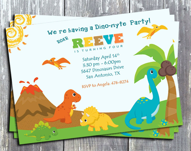 Dinosaur Birthday Party Invitations
 Free Printable Dinosaur Birthday Invitations