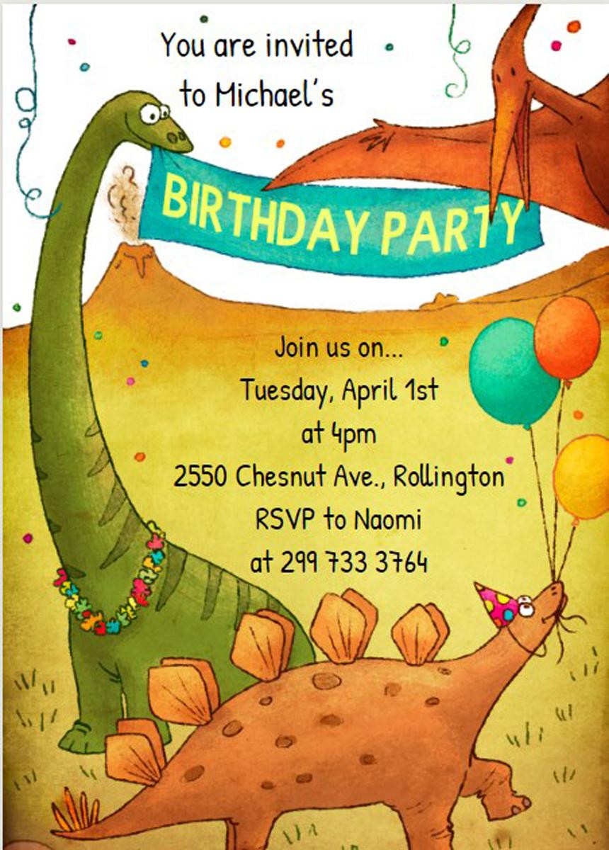 Dinosaur Birthday Party Invitations
 17 Dinosaur Birthday Invitations How To Sample Templates