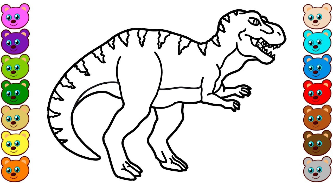 Dinosaur Coloring Pages For Toddlers
 Coloring for Kids with T Rex Dinosaur Colouring Book for