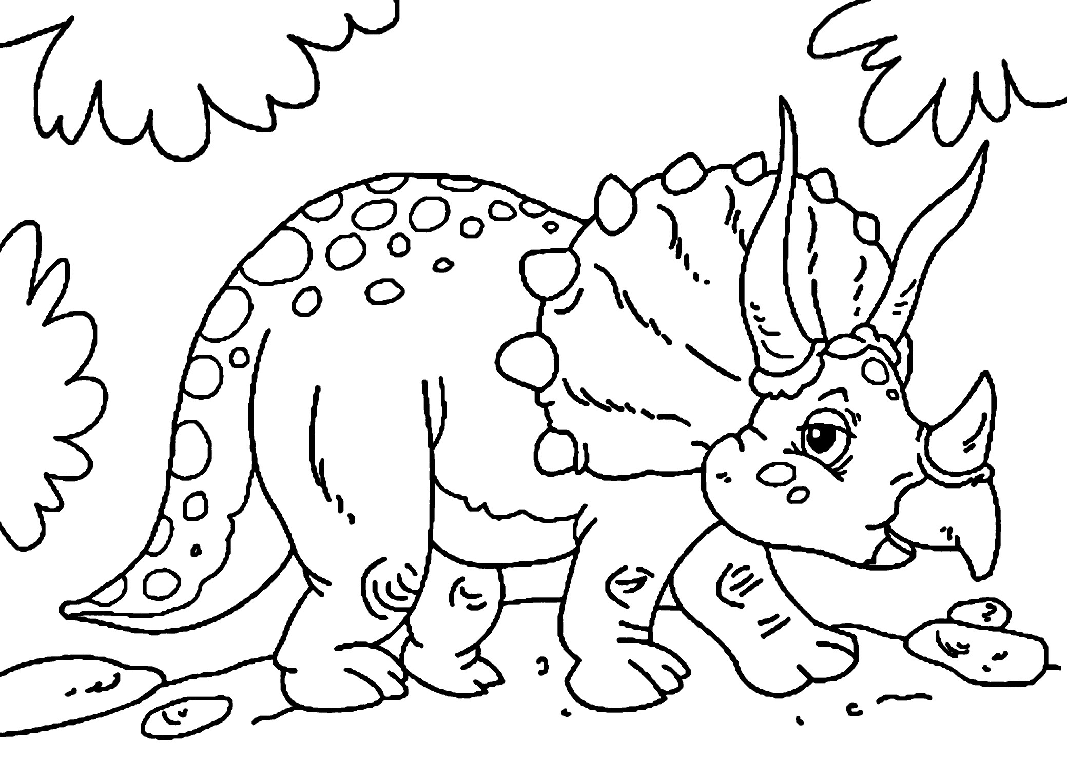 Dinosaur Coloring Pages For Toddlers
 Cute little triceratops dinosaur coloring pages for kids