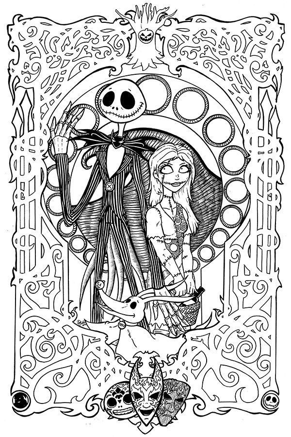 Disney Adult Coloring Book
 Free Printables Nightmare Before Christmas Coloring Pages