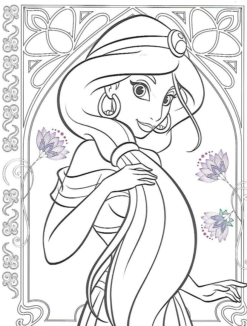 Disney Adult Coloring Book
 Pin by Louisa Douch e on Jasmine & Aladdin