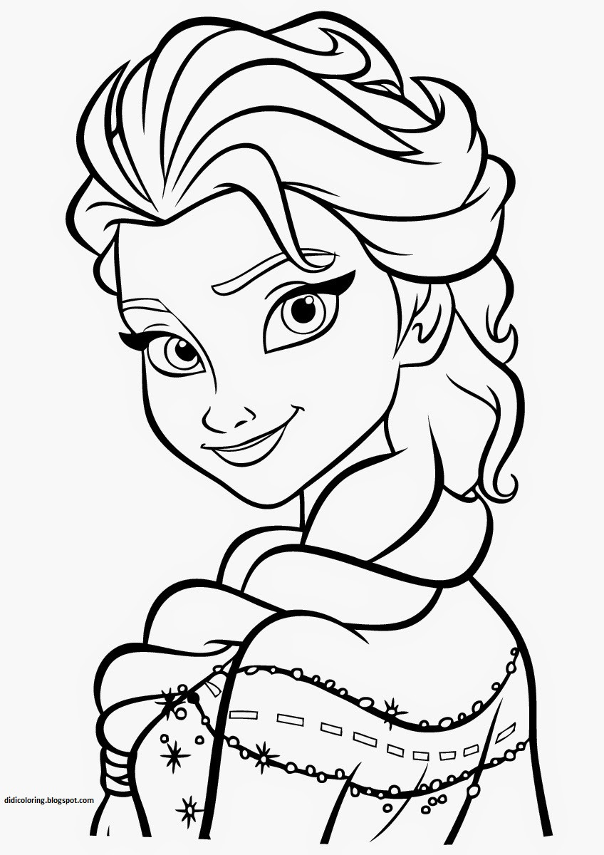 Disney Coloring Pages For Kids
 Free printable Elsa Walt Disney characters coloring for