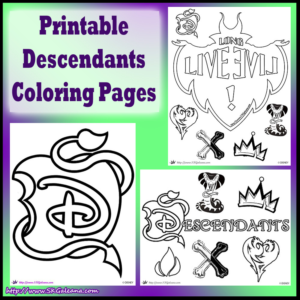 Disney Descendants Coloring Pages Printable
 Free Disney Descendants Coloring Pages