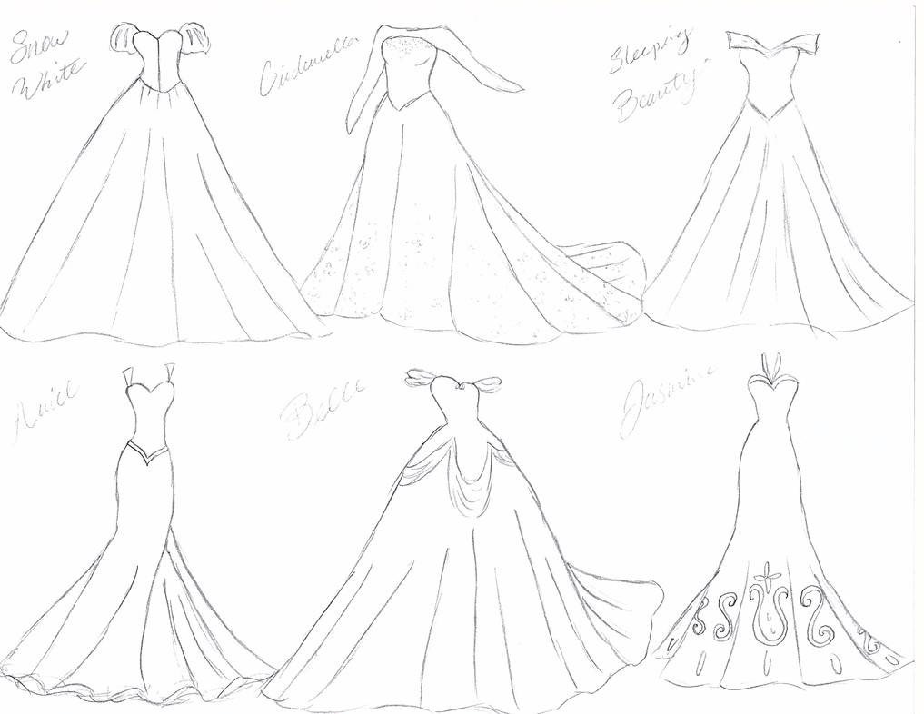 Disney Wedding Dresses 2020
 Disney Princess Wedding Dresses Sketch by julietcapulet432