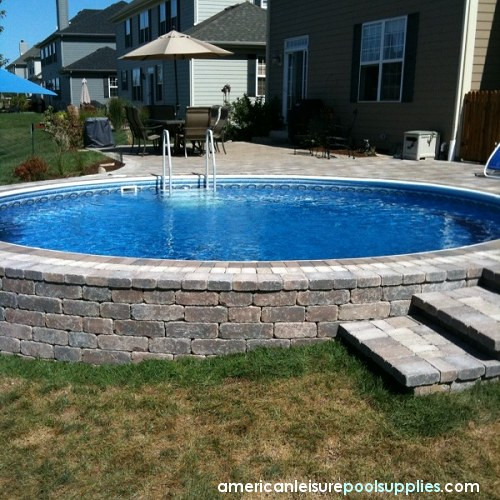 Diy Above Ground Pool
 Build a paver wall around above ground pool interesting