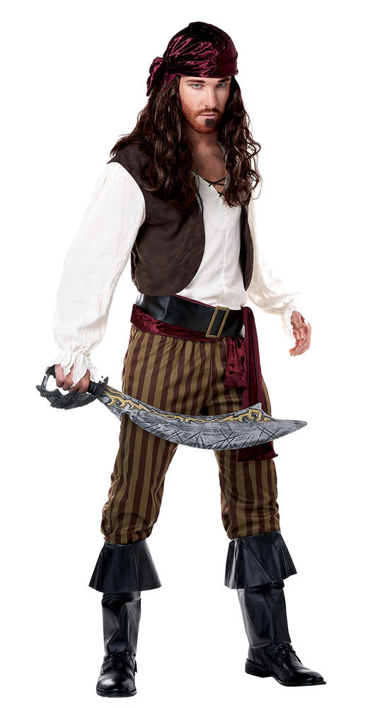 DIY Adult Pirate Costume
 Adult Men Rogue Pirate Buccaneer Halloween Costume