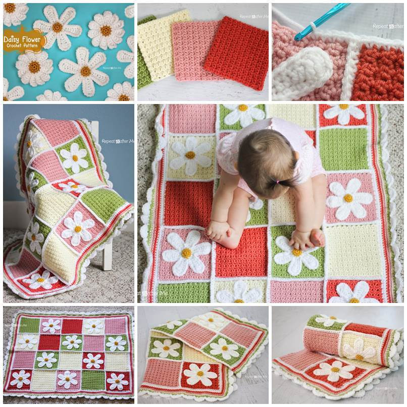 DIY Baby Blankets Ideas
 Creative Ideas DIY Pretty Crochet Daisy Baby Blanket