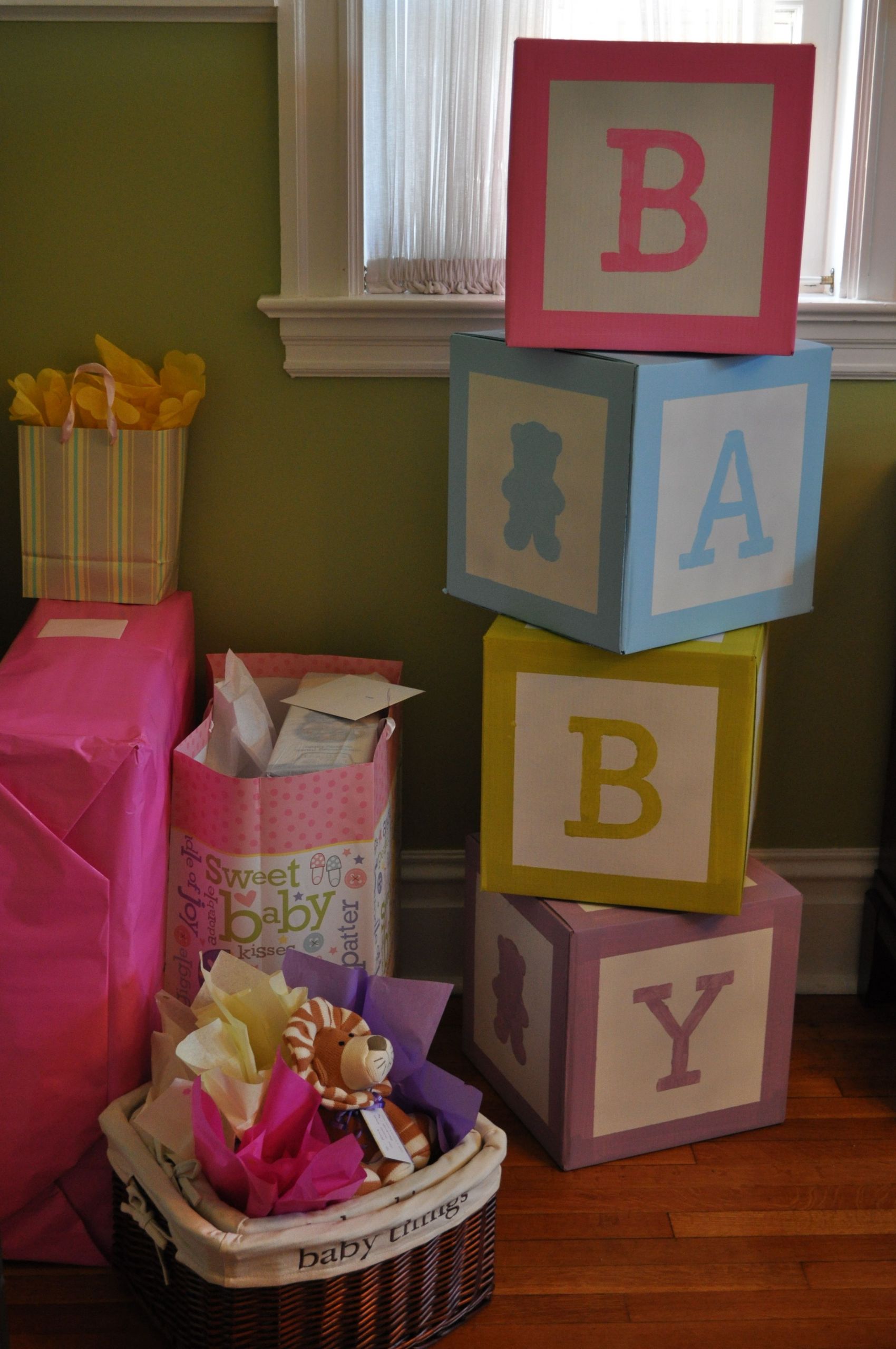 DIY Baby Block Centerpieces
 Baby Blocks I made for a friends Baby Shower